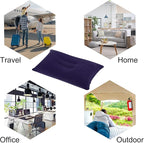 PATIKIL Inflatable Pillow, 2 Pack Squared Ultralight Camping Travel Pillow Desk Rest Neck Support for Hiking Backpacking Office, Dark Purple