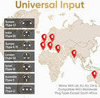 Unidapt US Travel Plug Adapters - UK India EU to US Pin Converter, 3-Pack American Power Plug Adapter, Europe to USA Canada Mexico, Safe Grounded Type B Outlet, 2 in 1 Universal Input Wall Socket