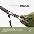 Hammock with Mosquito Net - Lightweight, Portable, 1 Person Hammock - for Camping, Hiking, Backpacking, Travel, a Festival, or The Beach