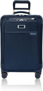 Briggs & Riley Essential 22" Carry On Expandable Spinner - Luggage for Travel, Suitcases with Wheels, Softside Rolling Bag for Men & Women, Self-Repairing Zipper - Baseline Collection, Navy