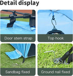 Pop Up Camping Tent, 4-6 Person, Dark Green, Waterproof Dome Tent with Rainfly, 84 x 36 x 48 inches, 10 Minute Setup (Beach Tent)