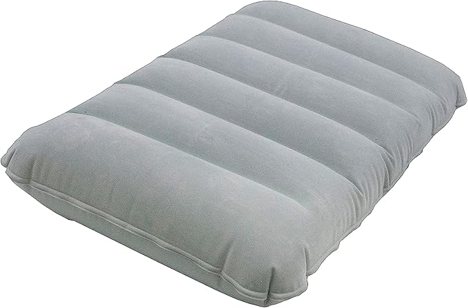 2 Pack Ultralight Inflatable Camping Pillow Squared Flocked Fabric Air Pillow for Hiking,Traveling,Napping,Desk Rest,Beach Neck Lumbar Support