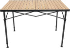 ALPS Mountaineering Overlanding Table, Aluminum Roll-Top with Wood-Look, Adjustable Height
