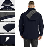 Outdoor Ventures Men's Lightweight Softshell Jacket Fleece Lined Hooded Water Resistant Winter Hiking Windbreaker Jackets