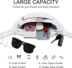 MAXTOP Large Crossbody Fanny Pack with 4-Zipper Pockets,Gifts for Enjoy Sports Festival Workout Traveling Running Casual Hands-Free Wallets Waist Pack Phone Bag Carrying All Phones