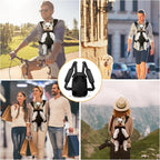 YUDODO 2-Pack Pet Dog Carrier Backpack Adjustable Dog Front Carrier, Legs Out Easy-Fit Dog Travel Backpack Carrier for Hiking Camping for Small Medium Dogs Cats and Rabbits (Medium Black+Pink)
