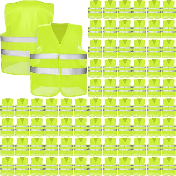 JaGely High Visibility Safety Vest Bulk Reflective Mesh Security Vest for Men Women Work Cycling Runner Neon