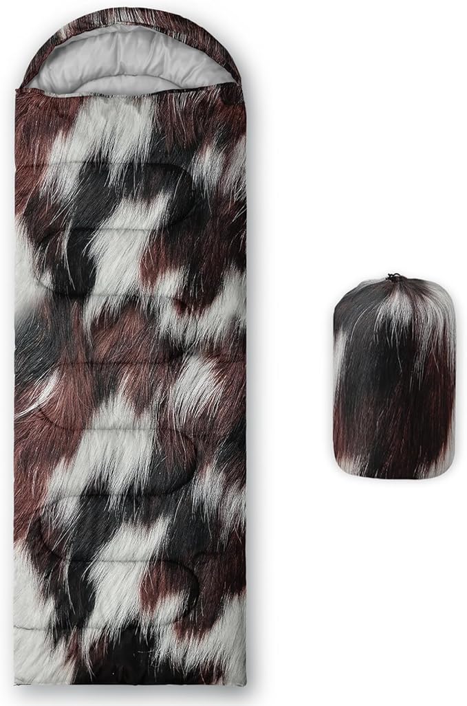 Sleeping Bags for Adults and Kids，3D Printing Camping Sleeping Bag for Girls Boys Lightweight Waterproof Cold/Warm 3-Season，Outdoor Travel with Compression Bags