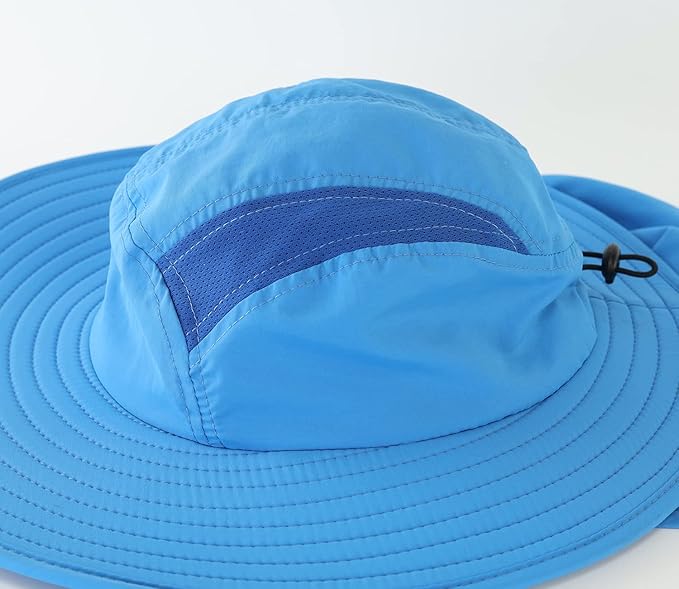 Home Prefer UPF 50+ Mens Wide Brim Fishing Hat with Neck Flap Sun Hat for Men Women Sun Protection Cap