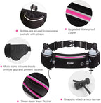 PYFK Upgraded Running Belt with Water Bottles, Hydration Belt for Men and Women, Water Bottle Holder Running Pouch Belt, Fanny Pack Fits 7 inches Phones, Waist pack for Running Hiking Climbing