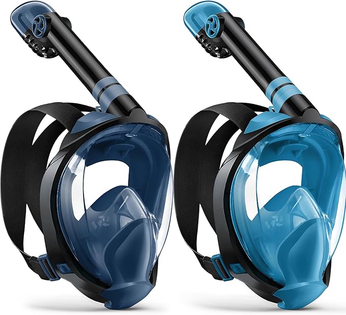 Zenoplige Full Face Snorkel Mask Adults,Dry-Top Snorkeling Gear with Camera Mount,Foldable 180-Degree Panoramic Scuba Mask for Snorkeling Diving Swimming Travel,Snorkel Mask Anti-Fog & Anti-Leak