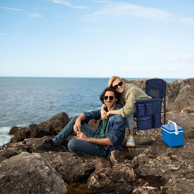 Directors Chair, Camping Chairs for Adults, Heavy Duty Side Table, Lawn Chairs with Side Pockets Carry Straps
