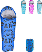 KidzAdventure Mummy Style 32 – 59F Kids Sleeping Bag with Pillow Sleeve, 4 Season, Lightweight and Backpacking Style, Ideal for Camping, Sleepover, Boys, Girls, Youth and Toddlers