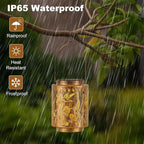 Outdoor Solar Lantern Waterproof Decorative Hummingbird and Trumpet Flower Lights with Metal Construction Warm White Glow Gifts for Mom Grandma Patio Garden Décor