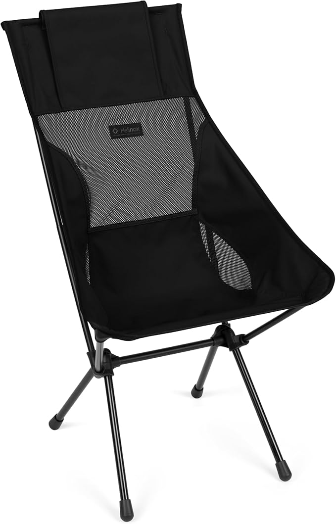 Helinox Sunset Chair Lightweight High-Back Collapsible Camping Chair Blackout, 3.4Ibs Outdoor Chairs, Picnic Chair, Portable Camping Chair, with Side Pockets