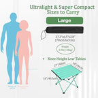 Grope Portable Camping Table with Aluminum Table Top, Folding Beach Table Easy to Carry, Prefect for Outdoor, Picnic, BBQ, Cooking, Festival, Beach, Home (Sky Blue-L)