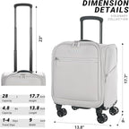 Verage Underseat Carry On Luggage with Spinner Wheels (Cloud Gray, 14.5-Inch Plus Underseat Pro)