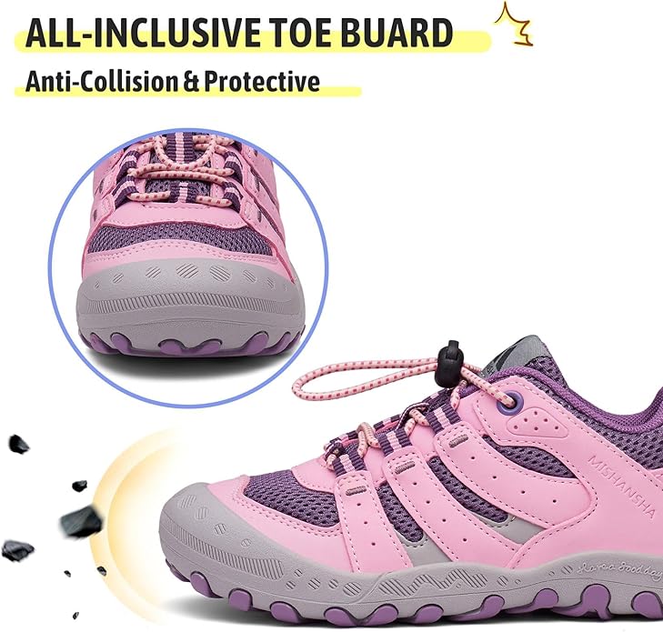 Mishansha Kids Hiking Boots Toddler Girls Boys Hiking Shoes Water-Resistant Anti-Collision Non-Slip Athletic Outdoor Trekking Boots