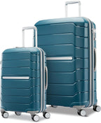 Samsonite Freeform 2-Piece Luggage Set - Carry-On & Large Checked Luggage with Dual Spinner Wheels - Durable Polypropylene Hardshell - TSA Lock, Airline-Approved - Expandable Hard Shell - Dark Teal