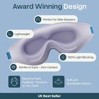 MyHalos® Sleep Mask - Eye Masks for Sleep - 100% Blackout Sleeping Mask for Women, Men & Side Sleepers - 3D Sleeping Eye Mask for Zero Pressure - Award Winning Design, Eyelash Friendly & Breathable