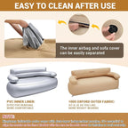 KingCamp Double Inflatable Couch for Camping, Portable Foldable Eco-Friendly Reach-Certified PVC Liner Air Lounger 2-Person Blow Up Sofa with Foot Pump, Pegs, Repair Kit & Removable Cover