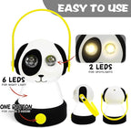 Outdoor Kids Camping Lanterns & Headlamp Set, Battery Powered Night Light, Lightweight LED Equipment, Birthday Christmas Gift (Dog Set)