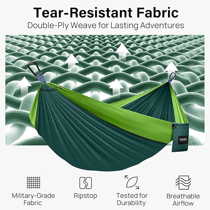 Kootek Camping Hammock, Portable Hammocks with Tree Straps & Attached Carry Bag, Camping Essentials Gear, Perfect for Outside Indoor Hiking Beach Backpack Travel