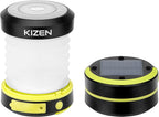 Kizen Solar Camping Lantern Rechargeable - LED Lanterns for Power Outages, Camping Lights, Emergency Flashlight - Collapsible & Rechargeable Lamp with Solar or Plug