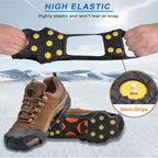 Ice Cleats Snow Traction Cleats for Shoes and Boots Anti Slip Crampons 11 Studs Rubber Walk Traction Grippers Non-Slip Overshoe for Women Men Walking on Snow and Ice