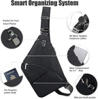 Travel Sling Bag with RFID Pocket, Anti Theft Crossbody Bag for Women Men Casual Chest Outdoor Shoulder Hiking Bag