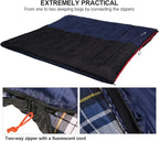 REDCAMP Cotton Flannel Sleeping Bag for Camping Backpacking, Adults Cold Weather Envelope Sleeping Bags with 2/3/4/6lbs Filling