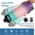 Volhoply Insulated Water Bottles Bulk 2 Pack, 40 oz Sports Bottle with Paracord Handle & Spout Lid, Double Walled Vacuum Water Cups with Wide Mouth,Reusable Hiking Water jug(Gradient Color,2 Set)