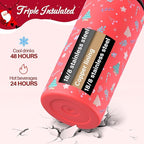 KXIAOCHEN Insulated Water Bottle, Stainless Steel Water Bottle, 2 Lids (Straw and Handle Lid),Wide Mouth Metal Water Bottles Keep Hot and Cold, Double Walled, Thermo Mug, Metal Canteen