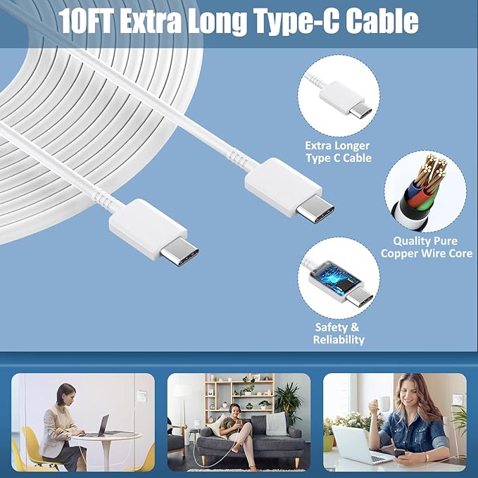Super Fast Charger Type C,25W USB C Wall Charger Fast Charging Block for Samsung Galaxy S26/S25/S24/S24 Ultra/S24 Plus/S23/S23 Ultra/S23 Plus/S22/S22Ultra/S22+/Note 20/S20/S21 &10FT C Charger Cable