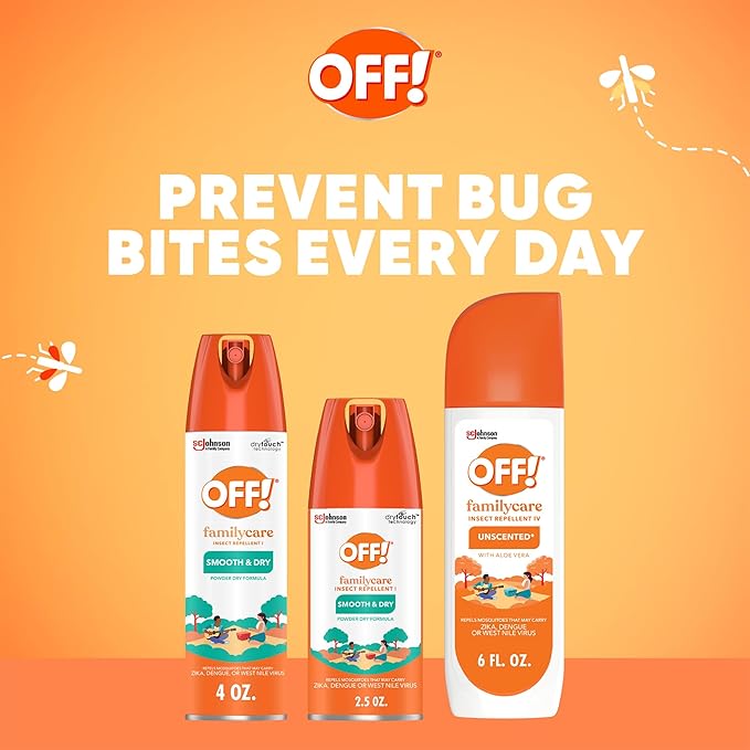 OFF! Family Care Mosquito, Tick, and Insect Repellent, Bug Spray Containing 15% DEET, Protects Against Mosquitoes, 4 Oz, 2 Count