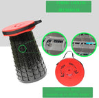 ALEVMOOM Higher 19.7" D 11.8" XXL Collapsible Stool with Cushion, Portable Telescoping More Sturdy Load Capacity 1000Lbs,Retractable Adjustable Camping Folding Stool for Outdoor Hiking BBQ