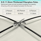 WhiteFang Beach Tent Anti-UV Portable Sun Shade Shelter for 3/4/6/8 Person, Extendable Floor with 3 Ventilating Mesh Windows Plus Carrying Bag, Stakes and Guy Lines