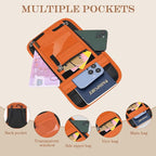 Passport Holder for Travel, Neck Pouch Travel Wallet With RFID Blocking, Waterproof Lightweight Passport Wallet for Women and Men (Orange)