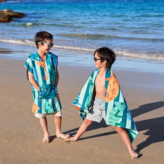 Dock & Bay Beach Towel - Quick Dry, Sand Free - Compact, Lightweight - 100% Recycled - Includes Bag - Karma Chameleon - Large (160x90cm, 63x35)