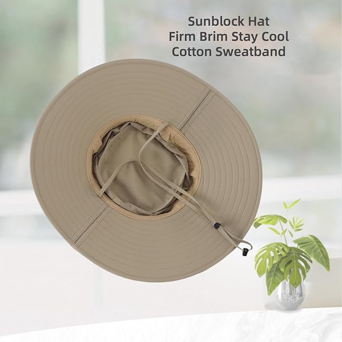 Home Prefer UPF50+ Mens Sun Hat Wide Brim Fishing Hat Foldable Large Brim UV Protection Sun Hat for Men Women Beach Gardening