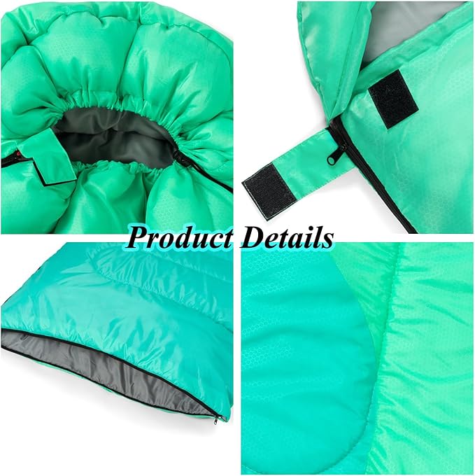 Sleeping Bag - 3 Seasons for Adults Kids Boys Girls Camping Hiking - Warm Cold Weather Lightweight Portable with Compression Bag for Backpacking in Spring, Summer, Fall and Winter