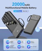 20000mAh Heated Vest Battery Pack USB 5V, Heating Vest Portable Charger USB/Type C Output Ports, Power Bank for Heated Jacket, LED Display Battery Pack for Heated Vest