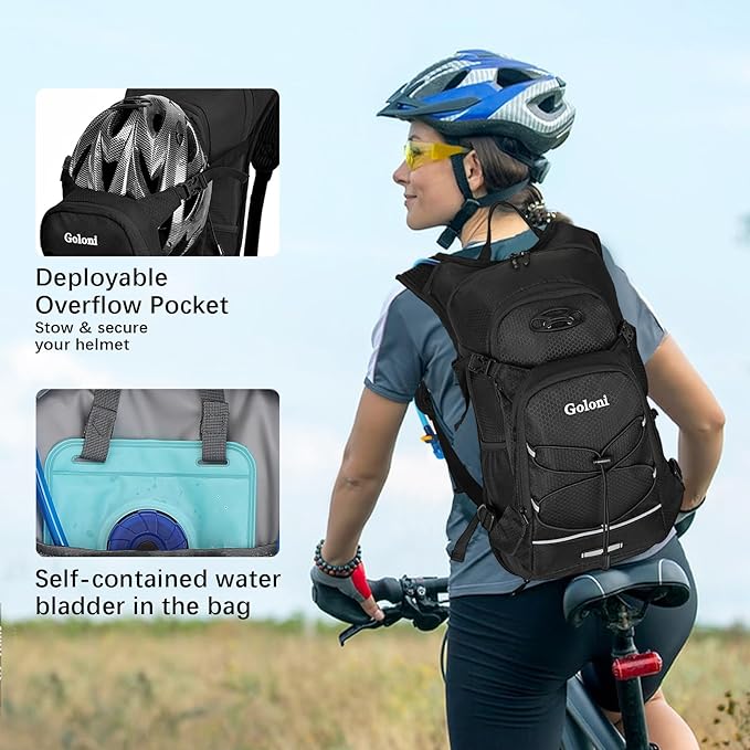 Hydration Backpack,Lightweight Hiking Backpack with 2L Water Bladder,Water Backpack for Biking, Running, Festival