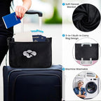 Blanket Pillow for Airplane Travel Essentials - 3 In 1 Travel Blanket and Pillow Set for Women Gift, Plane Compact with Bag for Long Flight, International Traveler Must Haves Flying Accessories（Black）