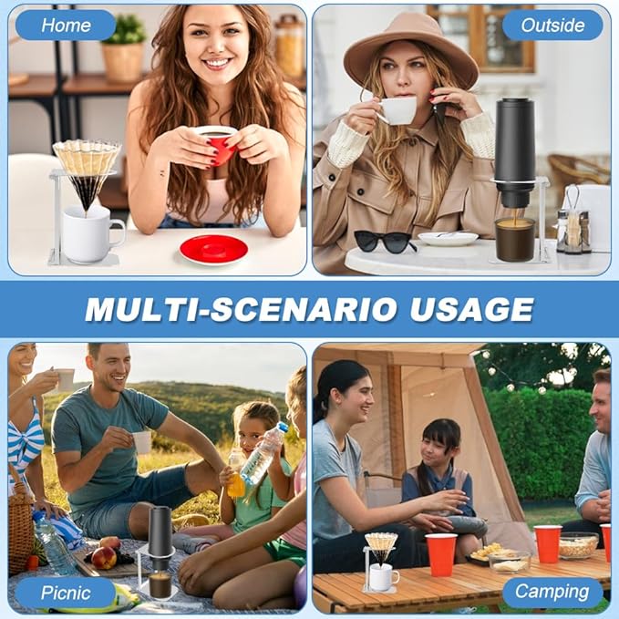 Pour Over Coffee Dripper Stand, Foldable Metal Travel and Camping Gadgets Coffee Dripper Station Rack for Portable Hand Press Espresso Maker