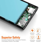 [2 Pack] Portable Charger Power Bank 10000mAh,Ultra Slim Portable Phone Charger with Dual USB Outputs,Backup External Battery Pack Compatible with iPhone 15/14/13/12,Samsung etc-Black+Black