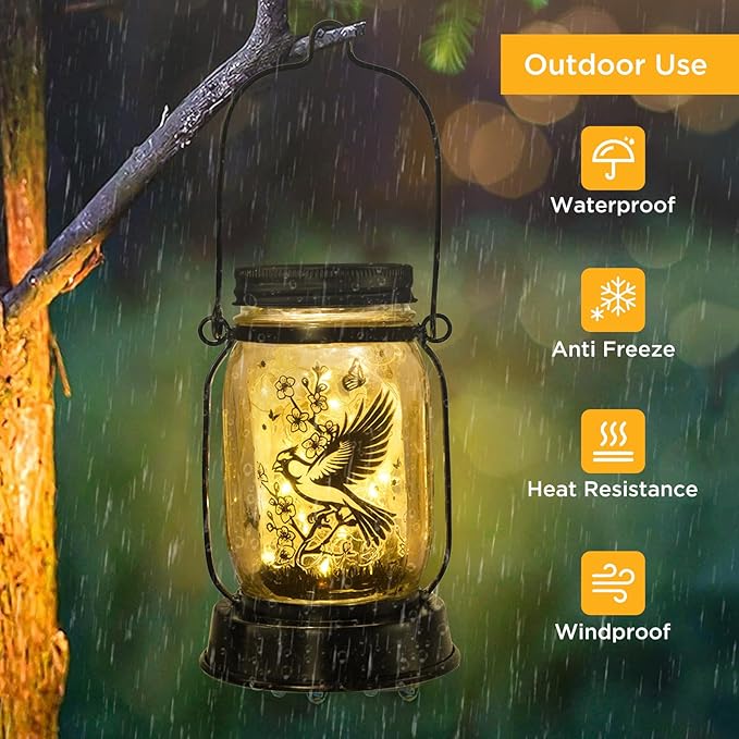 Cardinal Gifts for Women/Men Cardinal Solar Lanterns Mom Grandma Birthday Present Lantern Memorial Lights Solar Garden Decoration Outside for Yard, Patio,Backyard,Porch Torches