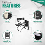 SUNNYFEEL Oversized Camping Directors Chair, Portable Folding Lawn Chairs for Adults Heavy Duty with Side Table,Pocket for Beach, Fishing,Picnic,Concert Outdoor, Foldable Camp Chairs
