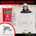 Protect Life Saving Emergency Fire Blankets 4 Pack - 40"x40", Fiberglass Fire Blanket for Home & Kitchen - Fire Suppression or Retardant Tarp - Fire Safety Kit for Car or Camping