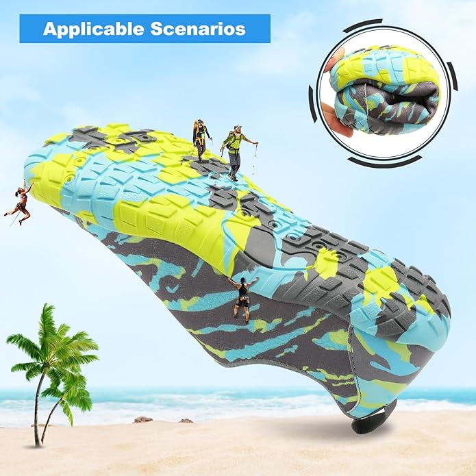 L-RUN Barefoot Water Shoes Women Mens Aqua Sock Athletic Hiking Water Sports Shoes for Swim Beach Pool Sand Diving Walking